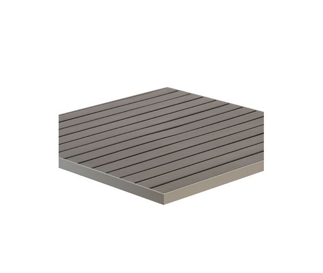 Grey Synthetic Teak / Silver Frame