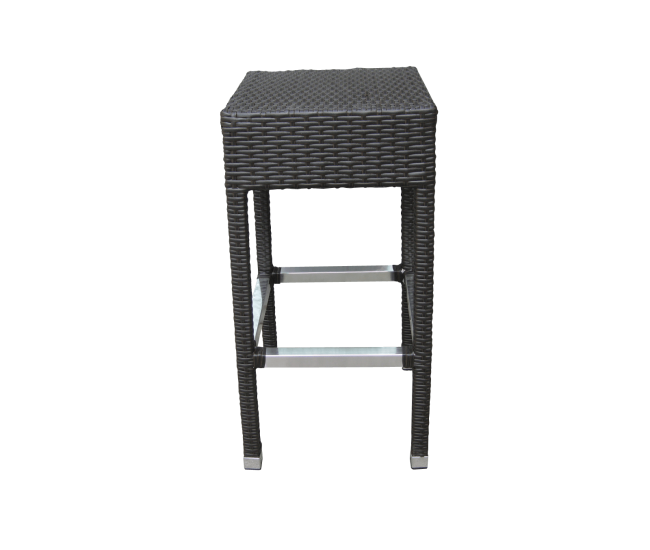 Gama Outdoor-Indoor Backless Chocolate Synthetic Wicker Barstool