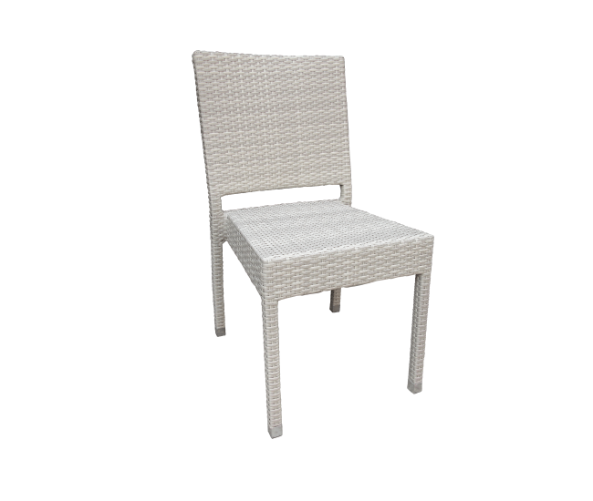 Balboa Outdoor Indoor Synthetic Wicker Side Chair in Ivory