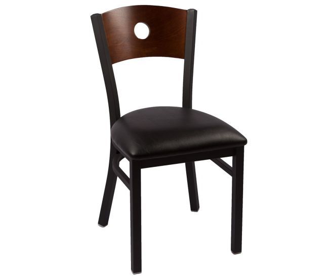 Circle Chair, Walnut with Black Vinyl Seat