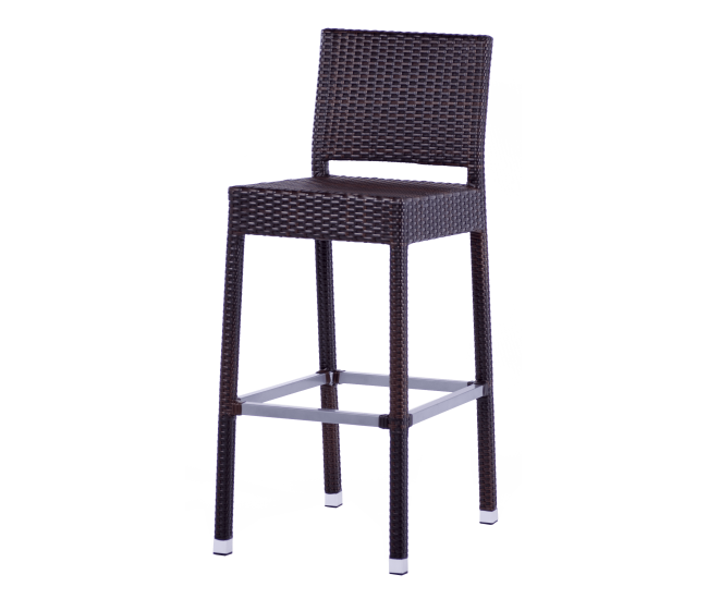 Gama Chocolate Outdoor-Indoor Synthetic Wicker Barstool