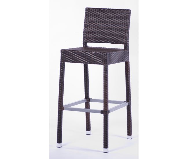 Gama Outdoor-Indoor Espresso Synthetic Wicker Barstool