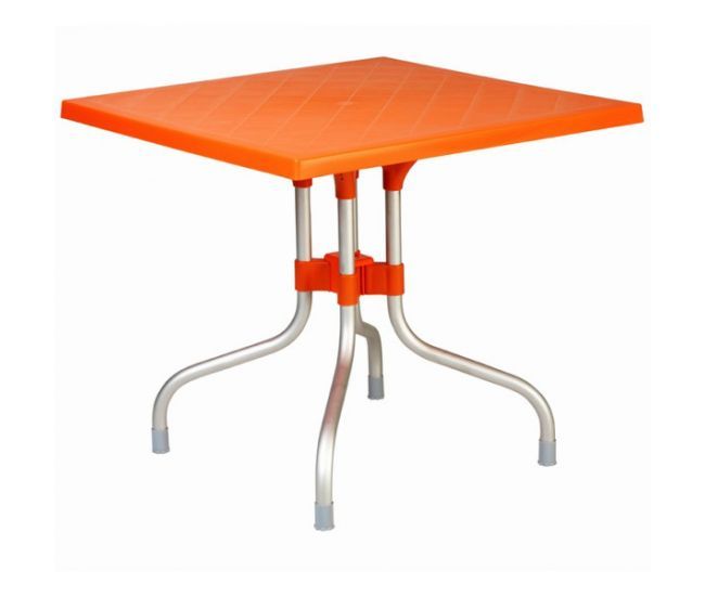 Orange Forza Square Folding Table by Compamia