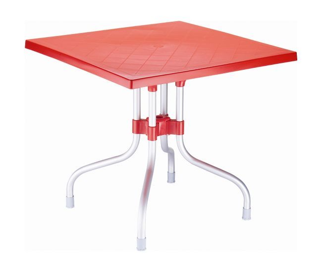 Red Forza Square Folding Table by Compamia