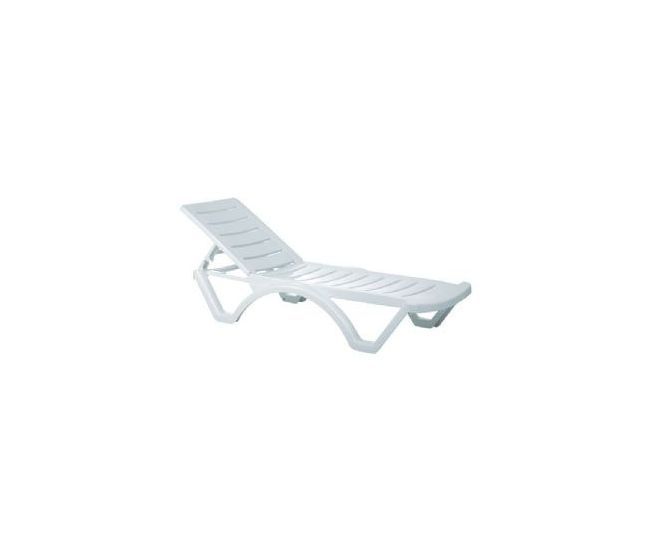 Aqua Resin Pool Chaise Lounge, White