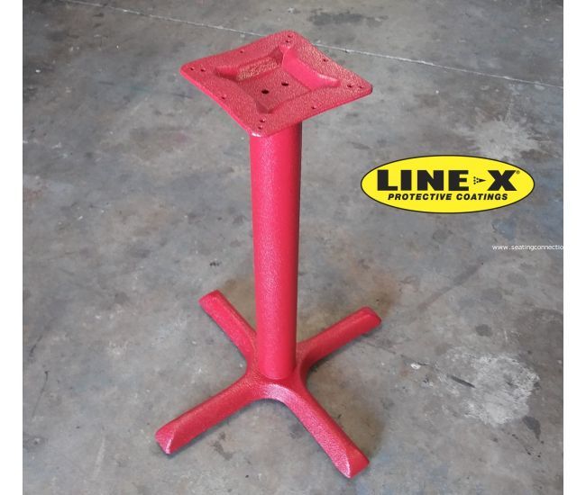 Line X Coated Outdoor Indoor Cast Iron Commercial & Restaurant Table Bases