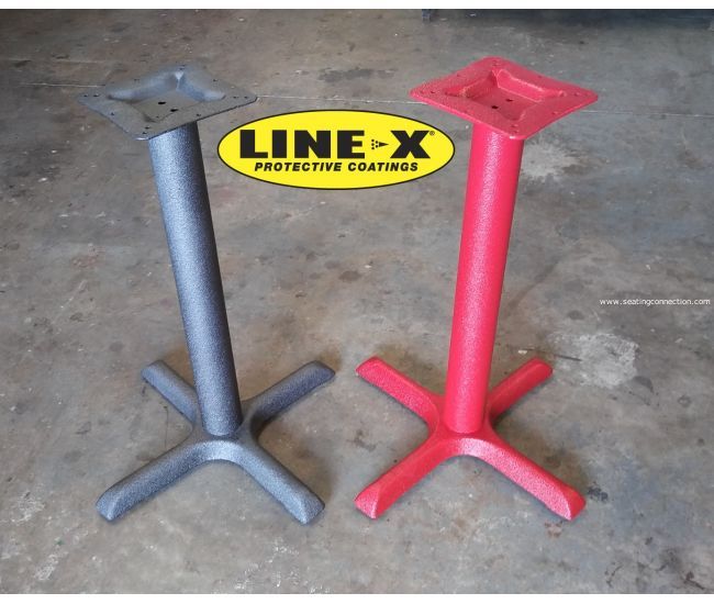 Line X Coated Outdoor Indoor Cast Iron Commercial & Restaurant Table Bases