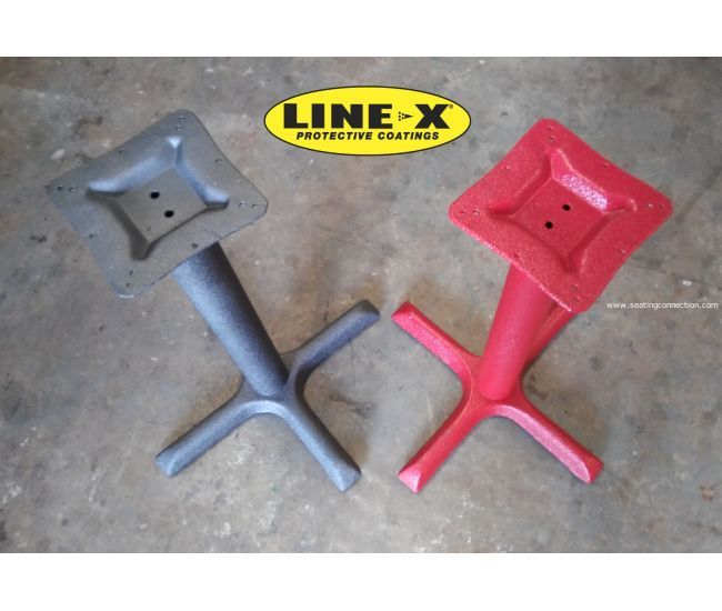 Line X Coated Outdoor Indoor Cast Iron Commercial & Restaurant Table Bases