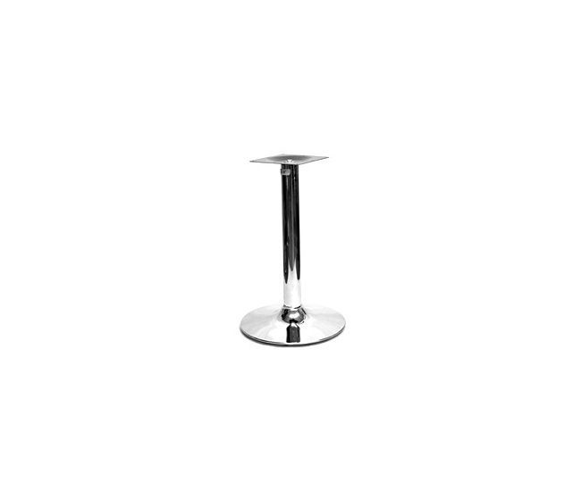 Amko Chrome Table Base - Chrome Trumpet Table Base - Round Bottom Indoor Restaurant Commercial Table Base