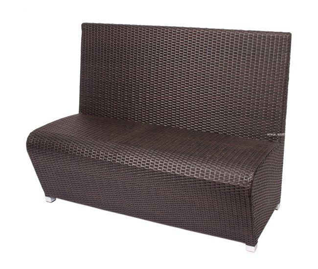 Cancun Booth Bench - Java Wicker - No Cushion