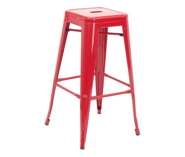 Industrial Backless Barstool (Red)