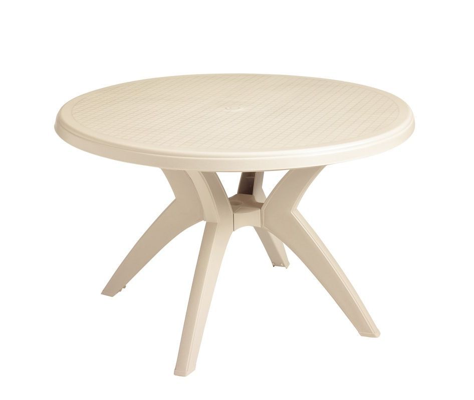 Grosfillex 46" Round Resin Outdoor Pedestal Table