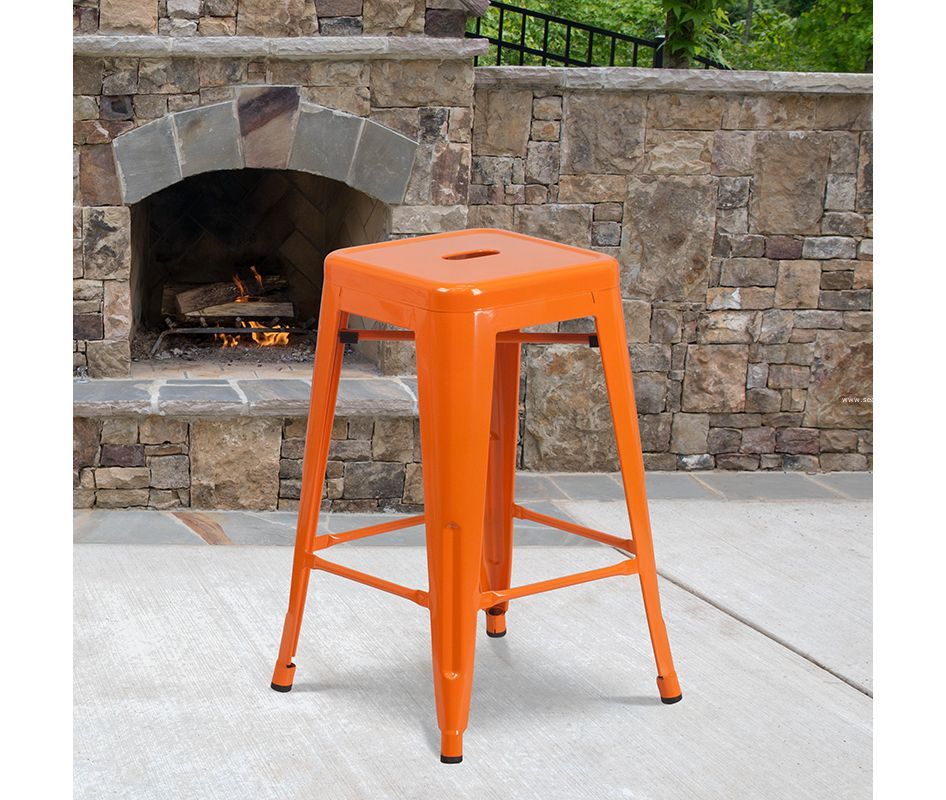 Orange counter height 2025 stools