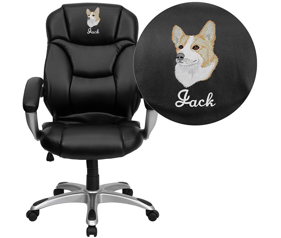 Embroidered office top chair